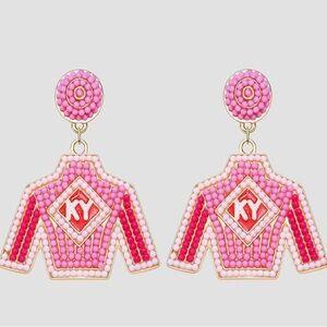 Kentucky Derby Seed Bead Jockey Silks Earrings